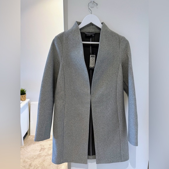 VERO MODA Coat Light Grey Womens Jacket Size Small New with Tags - Picture 3 of 5